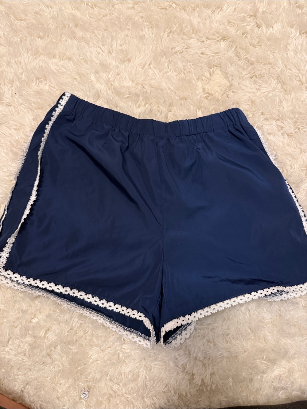 PacSun Deep Navy Elastic Waist Short - Solid Blue